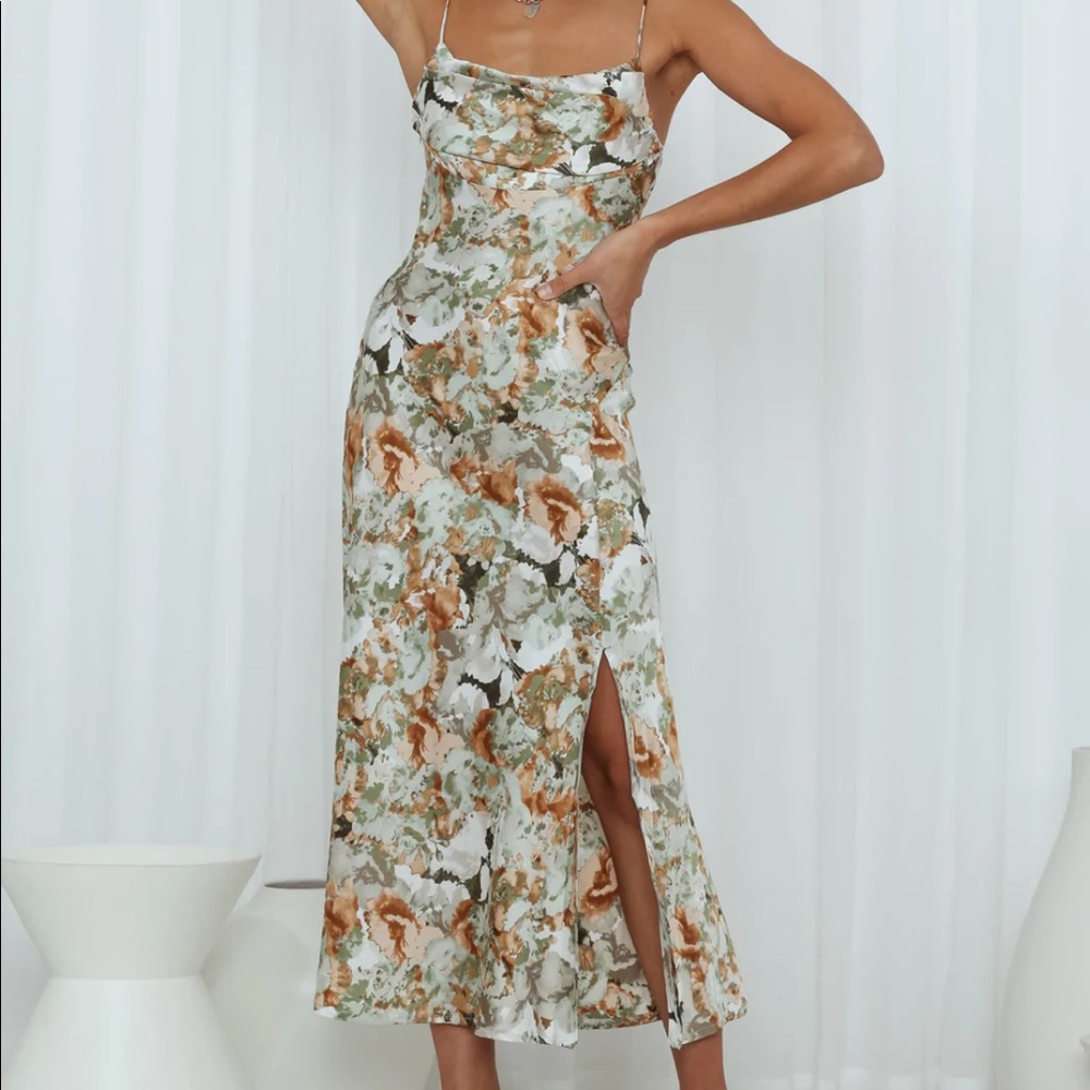 Hello Molly Dawn Talks Midi Dress Sage